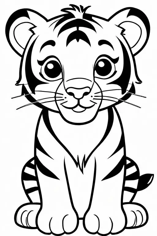 Tiger Coloring Page 4 for Kids