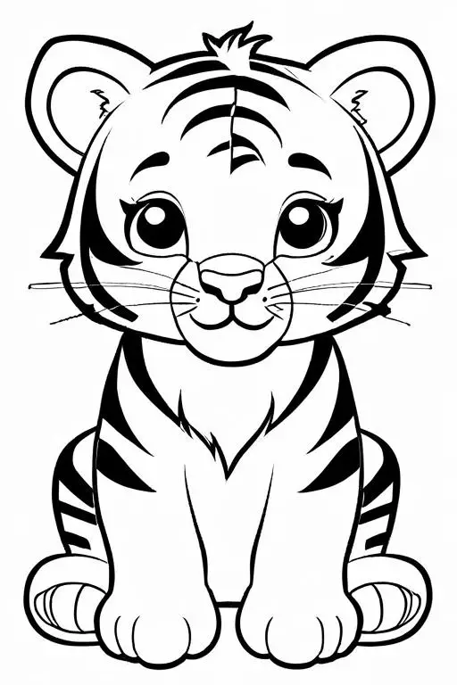 Tiger Coloring Page 5 for Kids