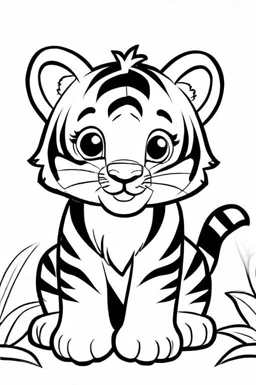 Tiger Coloring Page 6 for Kids