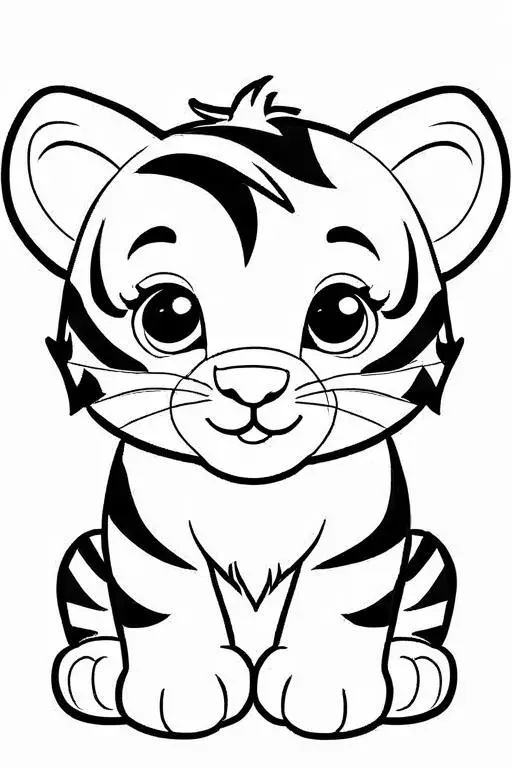 Tiger Coloring Page 7 for Kids