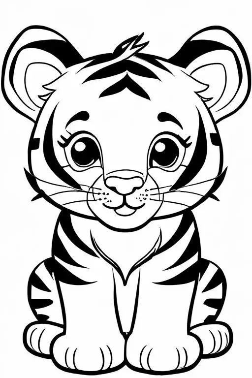 Tiger Coloring Page 8 for Kids