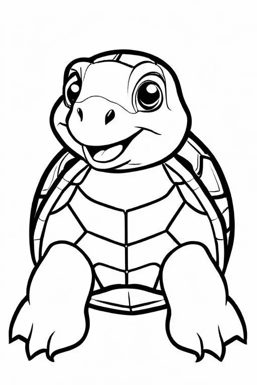 Tortoise Coloring Page 1 for Kids