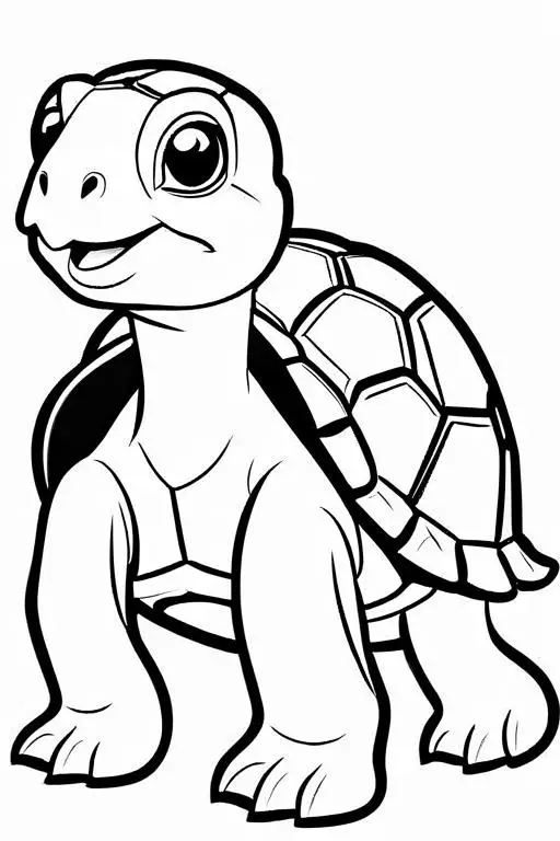 Tortoise Coloring Page 2 for Kids