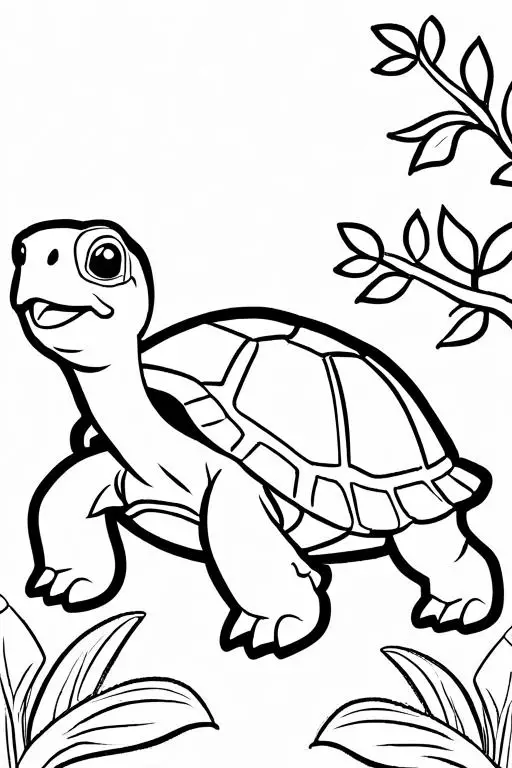 Tortoise Coloring Page 3 for Kids