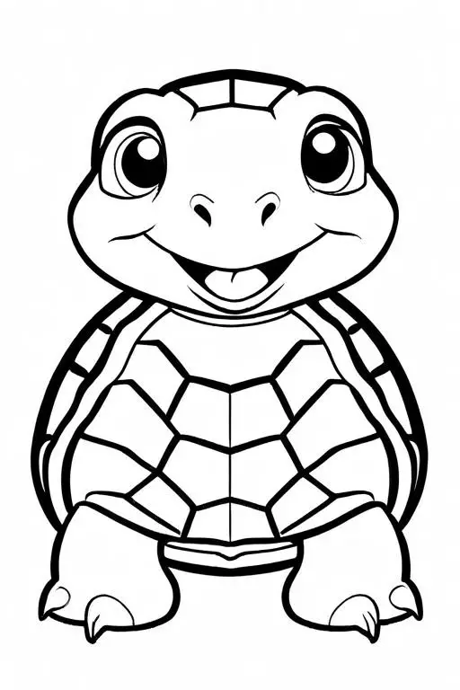 Tortoise Coloring Page 4 for Kids