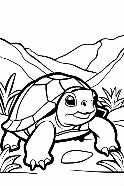 Tortoise Coloring Page 8 for Kids