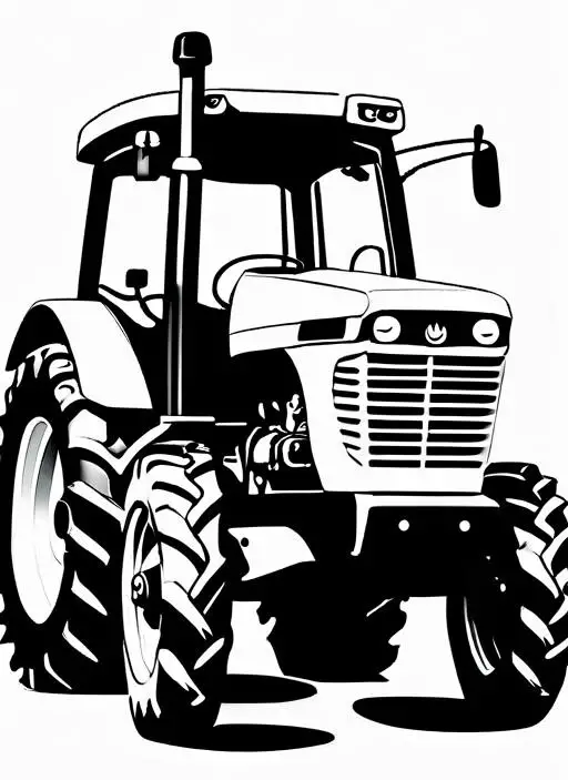 Tractor Coloring Page 1 for Kids