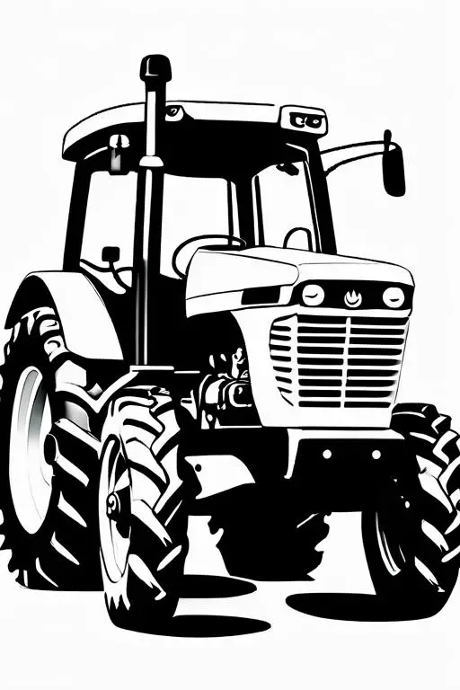 Tractor Coloring Page 1 for Kids