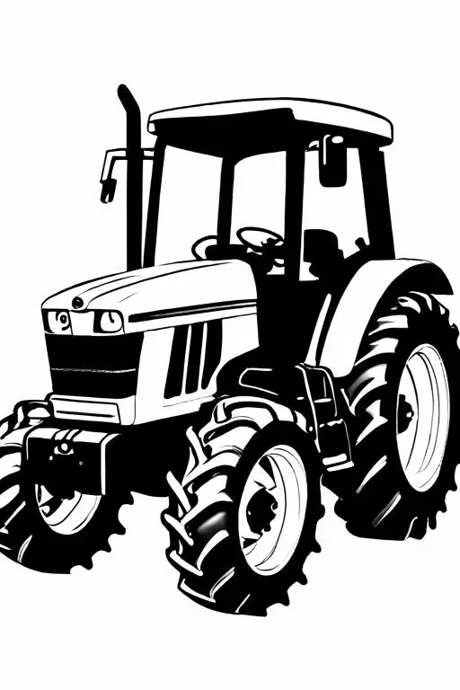 Tractor Coloring Page 2 for Kids