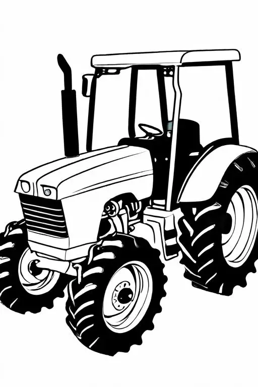 Tractor Coloring Page 4 for Kids