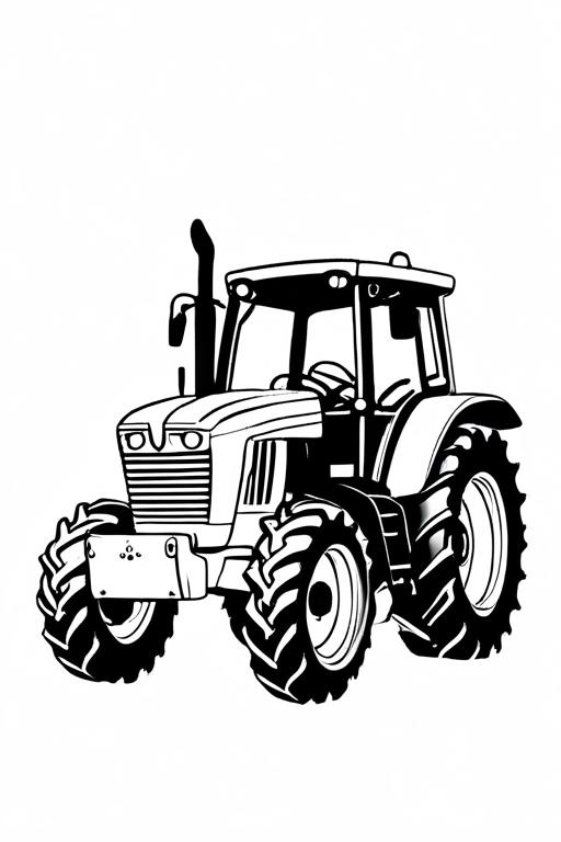 Tractor Coloring Page 6 for Kids