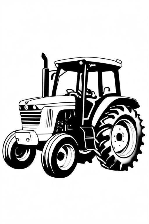 Tractor Coloring Page 7 for Kids