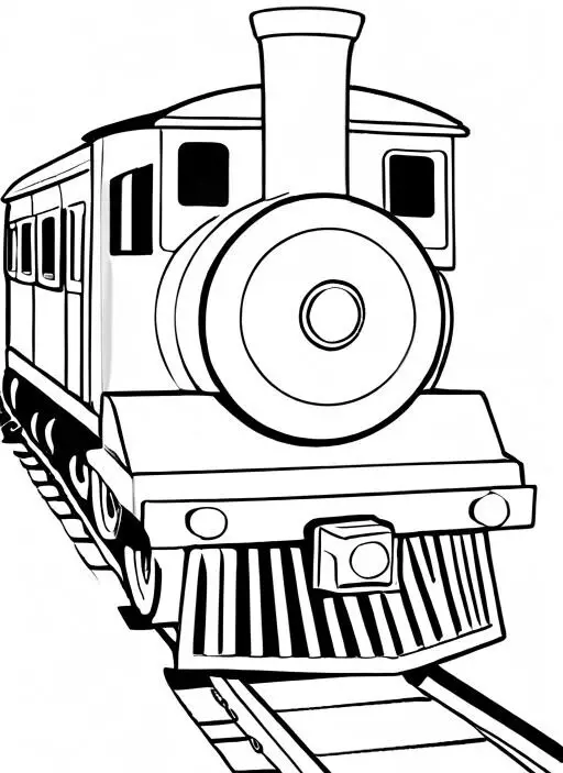 Train Coloring Page 1 for Kids