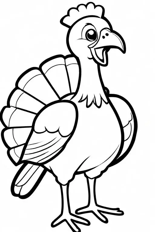 Turkey Coloring Page 18 for Kids