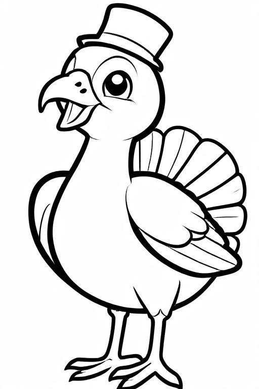 Turkey Coloring Page 2 for Kids