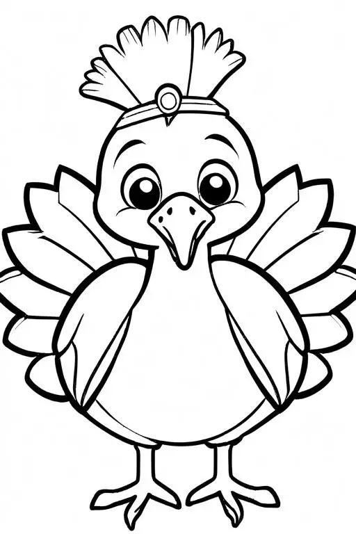 Turkey Coloring Page 3 for Kids