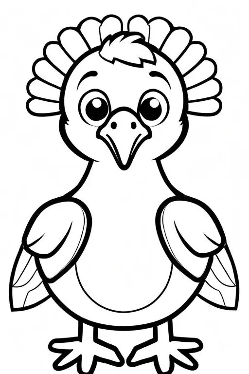 Turkey Coloring Page 4 for Kids