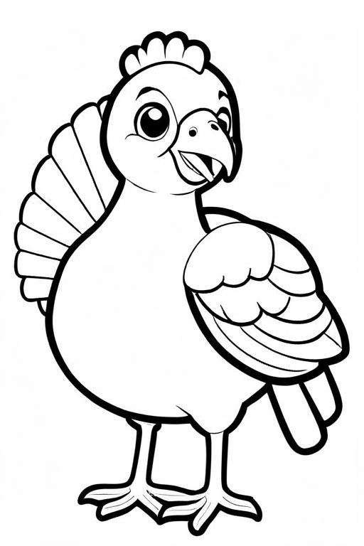 Turkey Coloring Page 6 for Kids