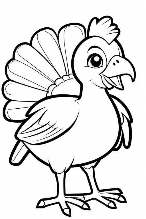 Turkey Coloring Page 7 for Kids