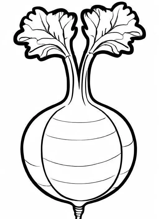 Turnip Coloring Page 1 for Kids