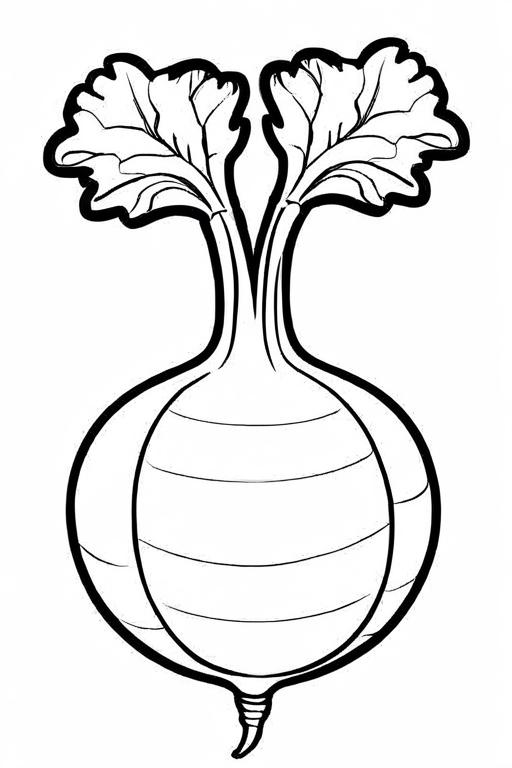 Turnip Coloring Page 1 for Kids