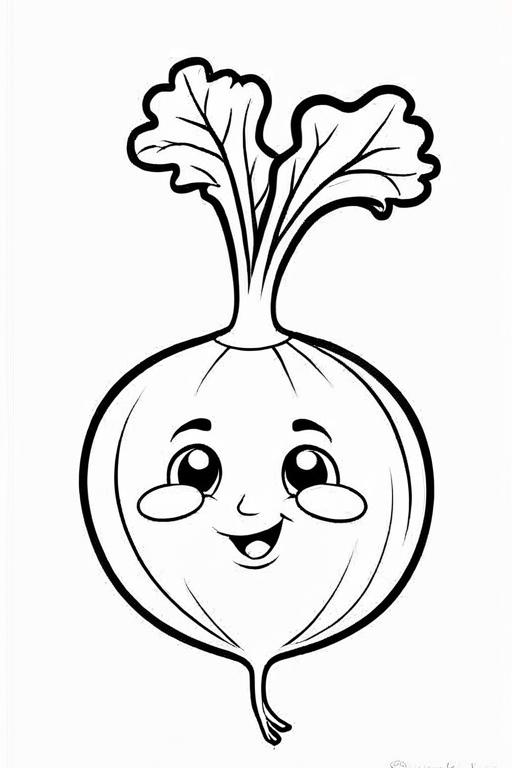 Turnip Coloring Page 7 for Kids