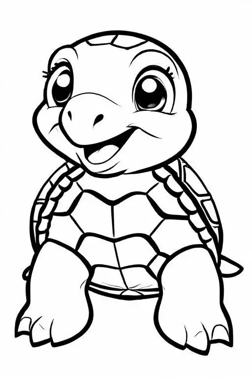 Turtle Coloring Page 10 for Kids