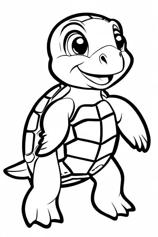 Turtle Coloring Page 12 for Kids