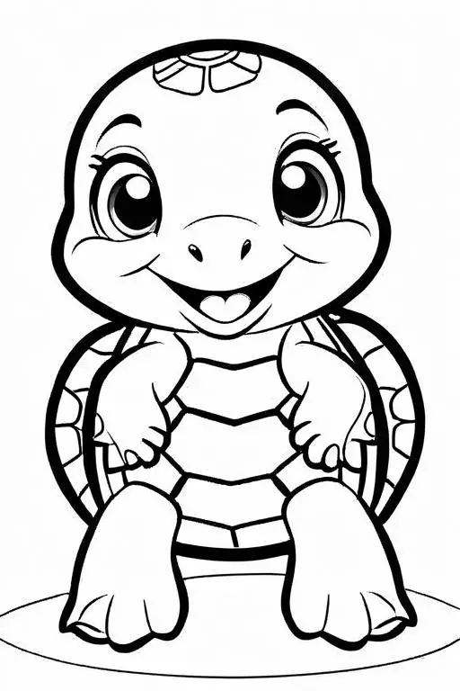 Turtle Coloring Page 16 for Kids