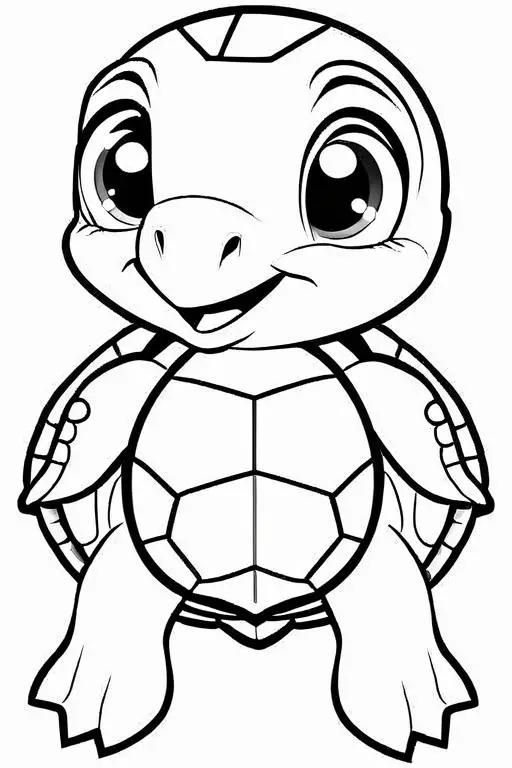 Turtle Coloring Page 2 for Kids