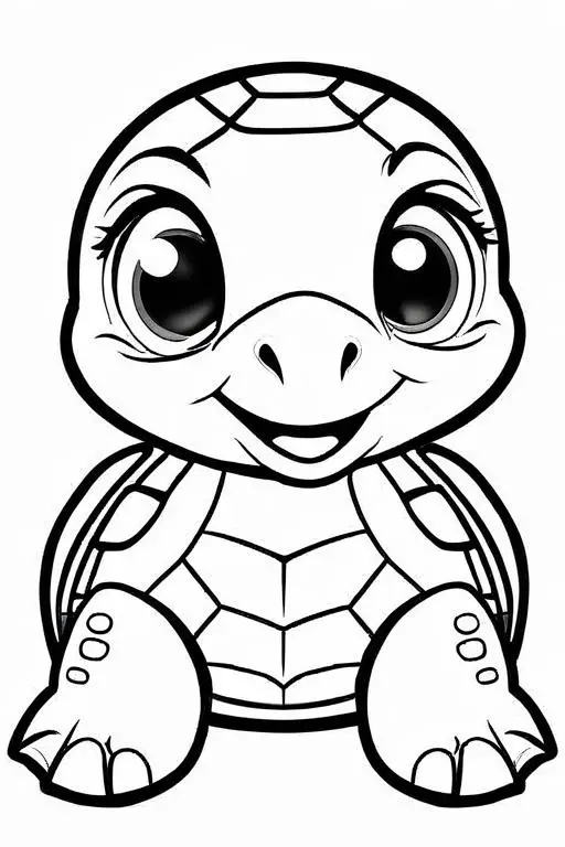 Turtle Coloring Page 3 for Kids