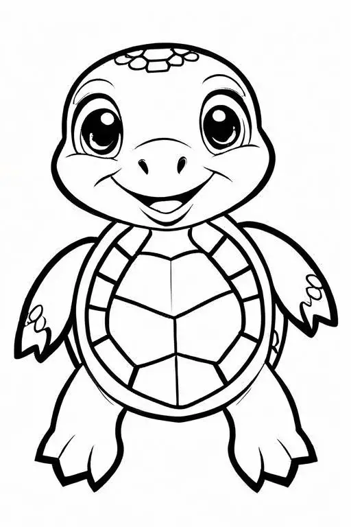 Turtle Coloring Page 6 for Kids