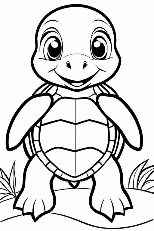 Turtle Coloring Page 7 for Kids