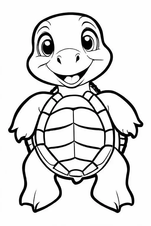 Turtle Coloring Page 9 for Kids