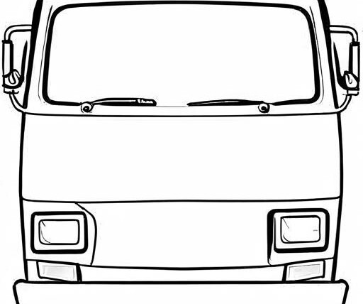 Van Coloring Page 1 for Kids