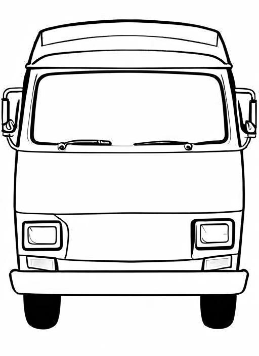 Van Coloring Page 1 for Kids