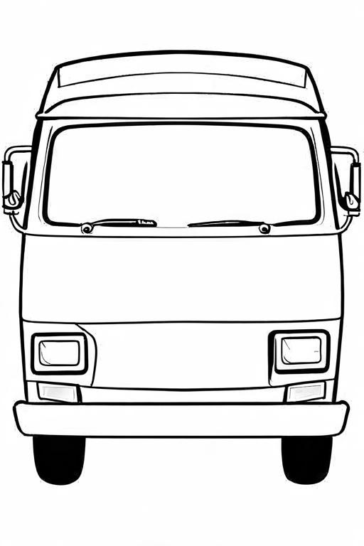 Van Coloring Page 1 for Kids