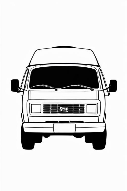 Van Coloring Page 12 for Kids