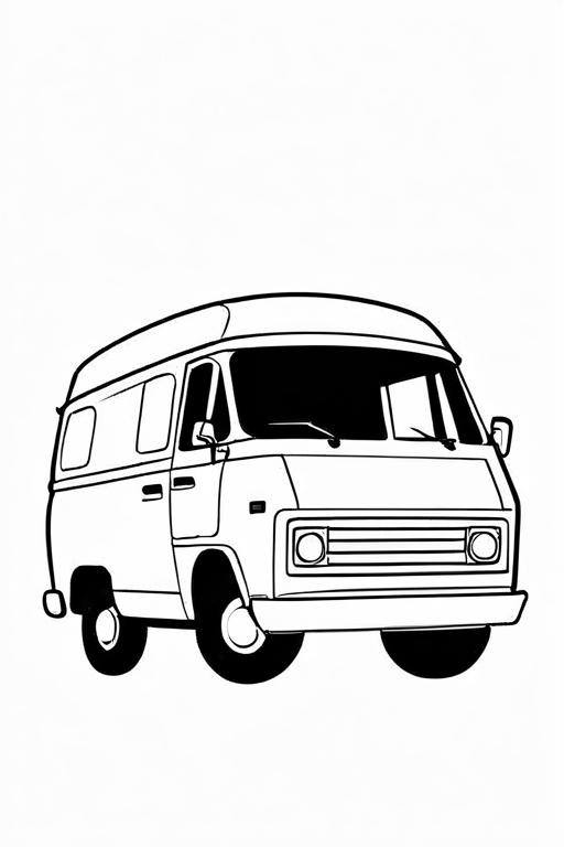 Van Coloring Page 14 for Kids