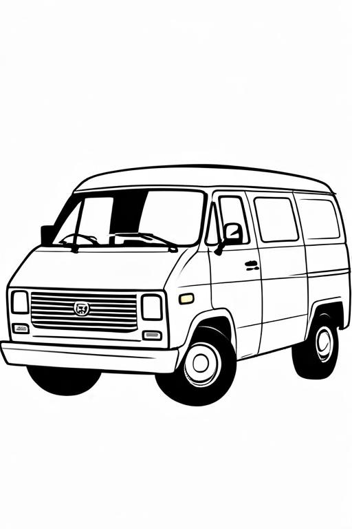 Van Coloring Page 28 for Kids