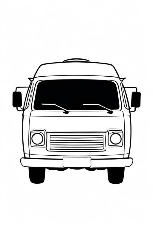 Van Coloring Page 3 for Kids