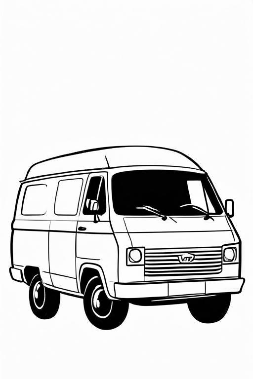 Van Coloring Page 30 for Kids