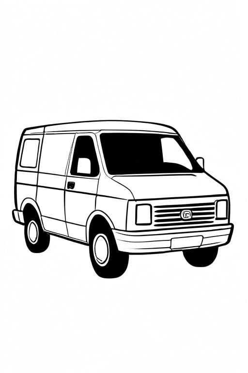 Van Coloring Page 4 for Kids