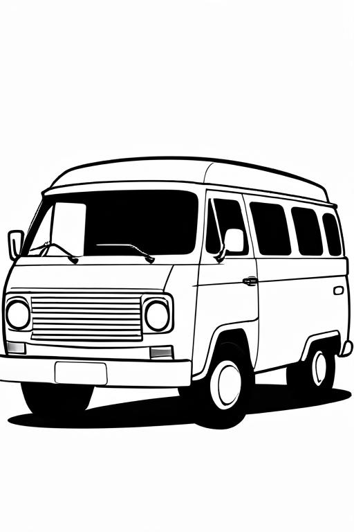 Van Coloring Page 6 for Kids