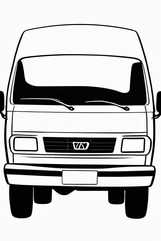 Van Coloring Page 7 for Kids