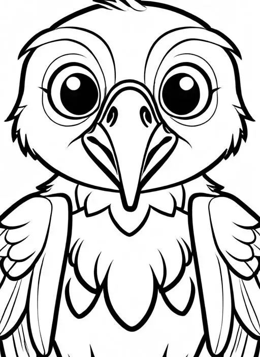 Vulture Coloring Page 1 for Kids