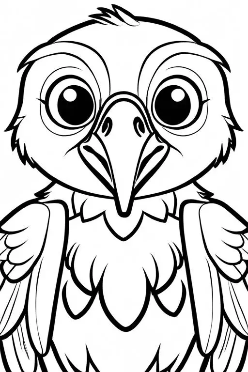 Vulture Coloring Page 1 for Kids