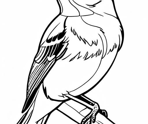 Warbler Coloring Page 1 for Kids