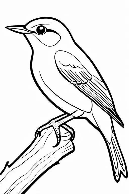 Warbler Coloring Page 10 for Kids