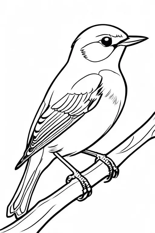 Warbler Coloring Page 12 for Kids